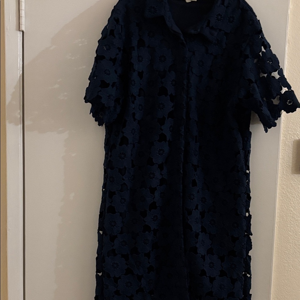 Chic Navy Floral Lace Dress
